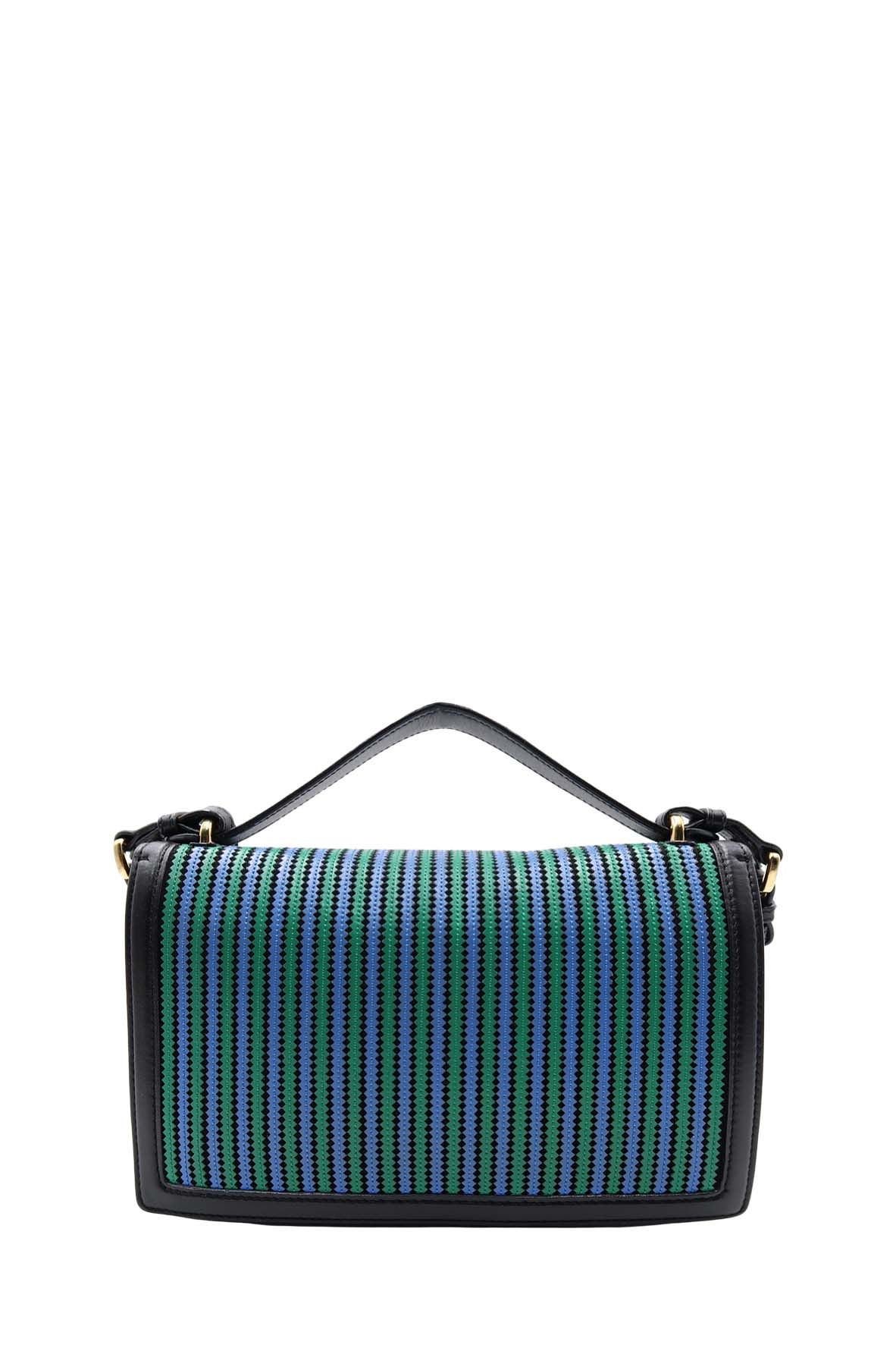 Medium Aileen Shoulder Bag with Blue Stripes Blue