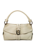 Medium Gancini Wrap Ring Shoulder Leather Bag White
