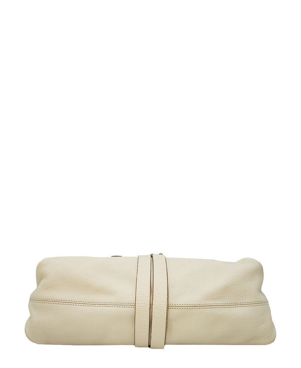 Medium Gancini Wrap Ring Shoulder Leather Bag White