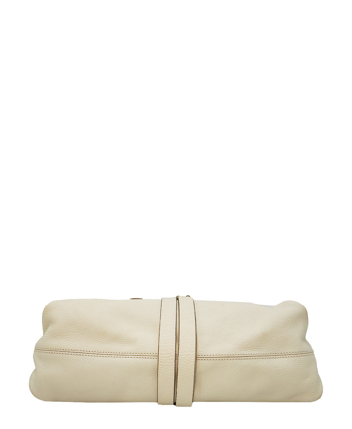 Medium Gancini Wrap Ring Shoulder Leather Bag White