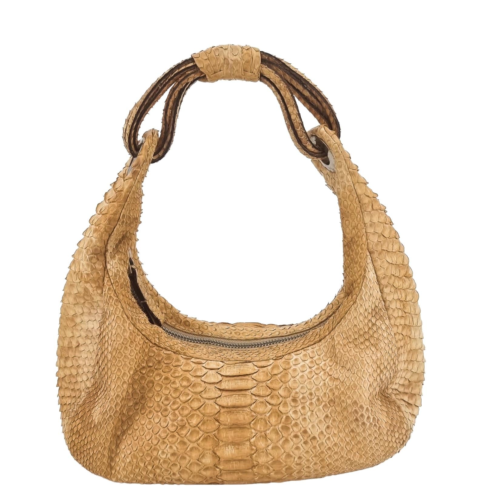 Soft handbag beige exotic