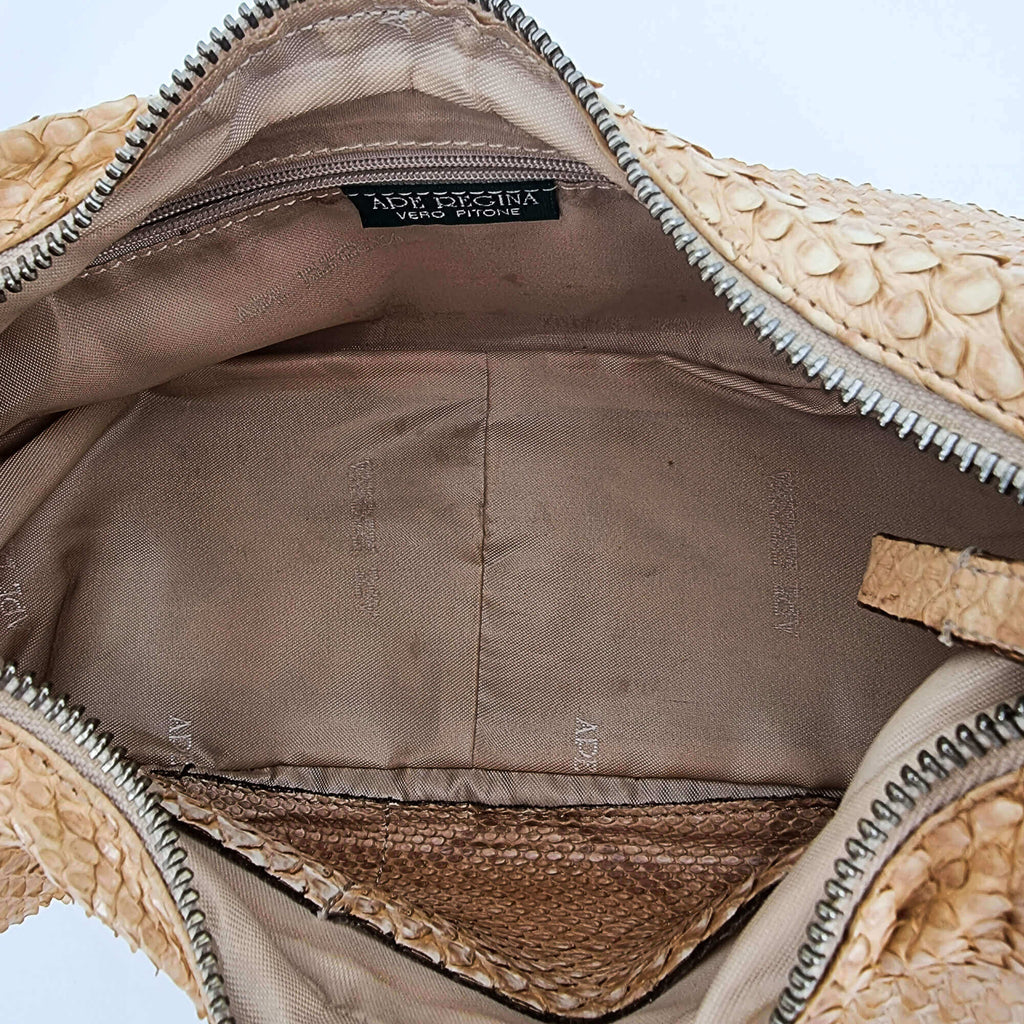 Soft handbag beige exotic