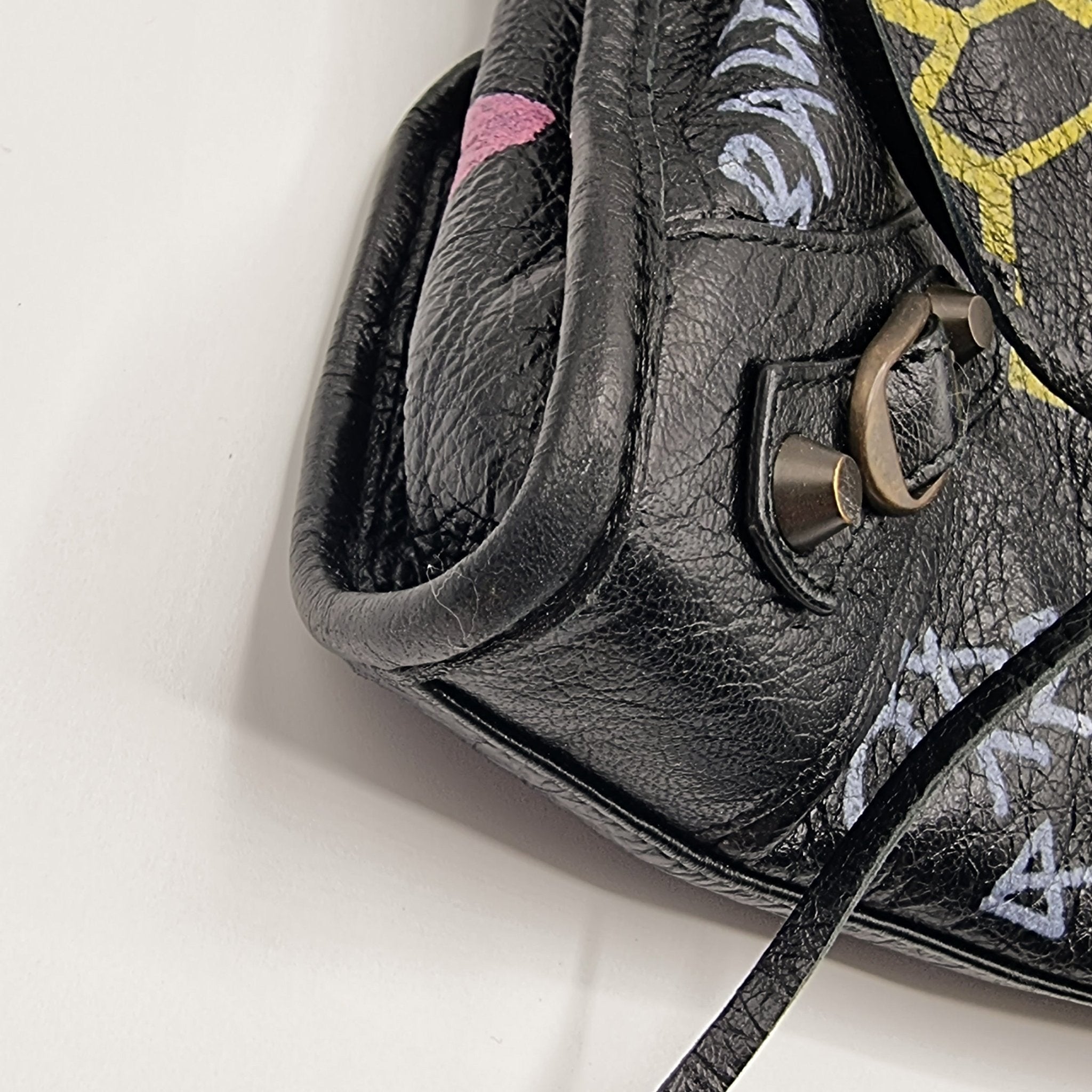 City Graffiti Leather 2way Black