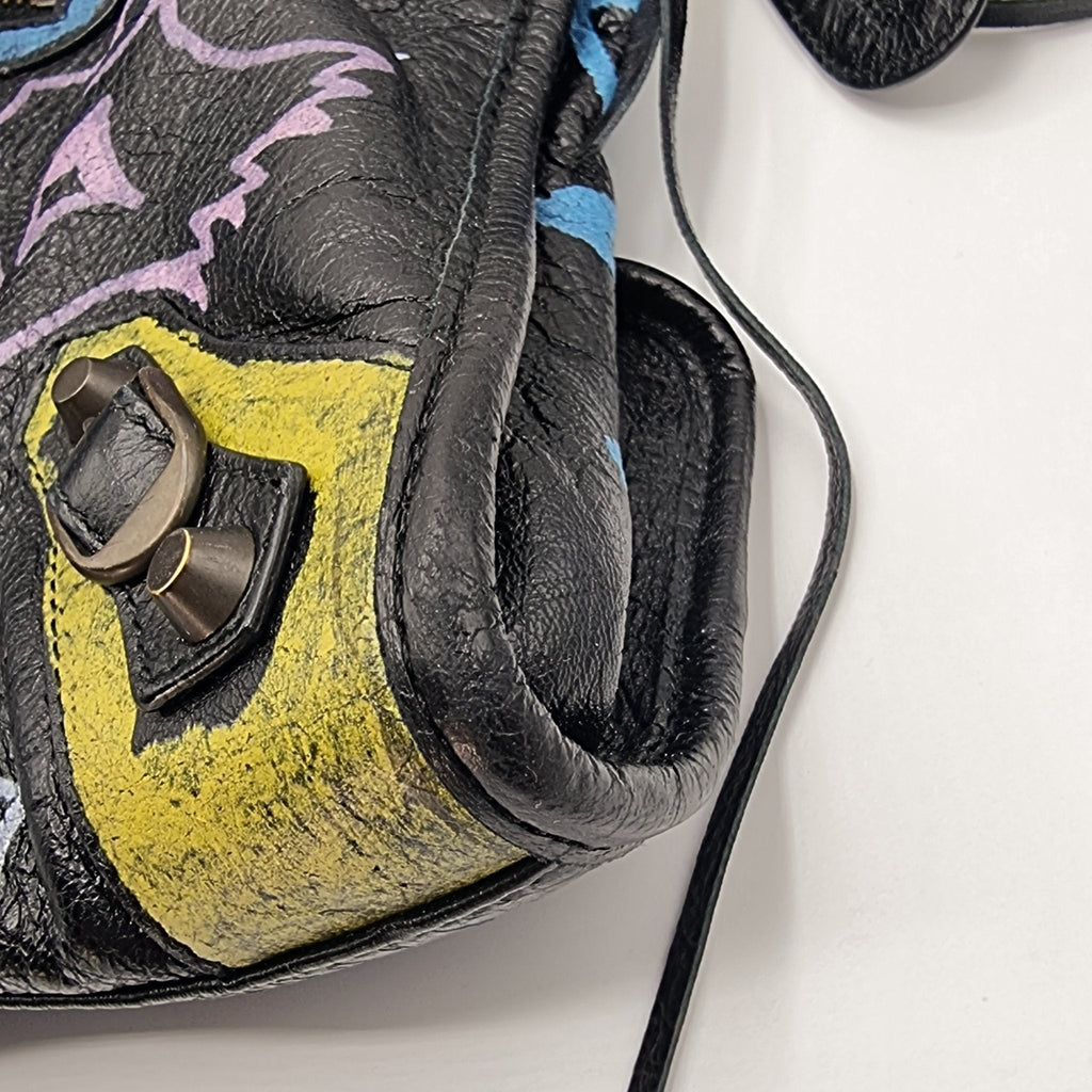 City Graffiti Leather 2way Black