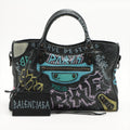 City Graffiti Leather 2way Black