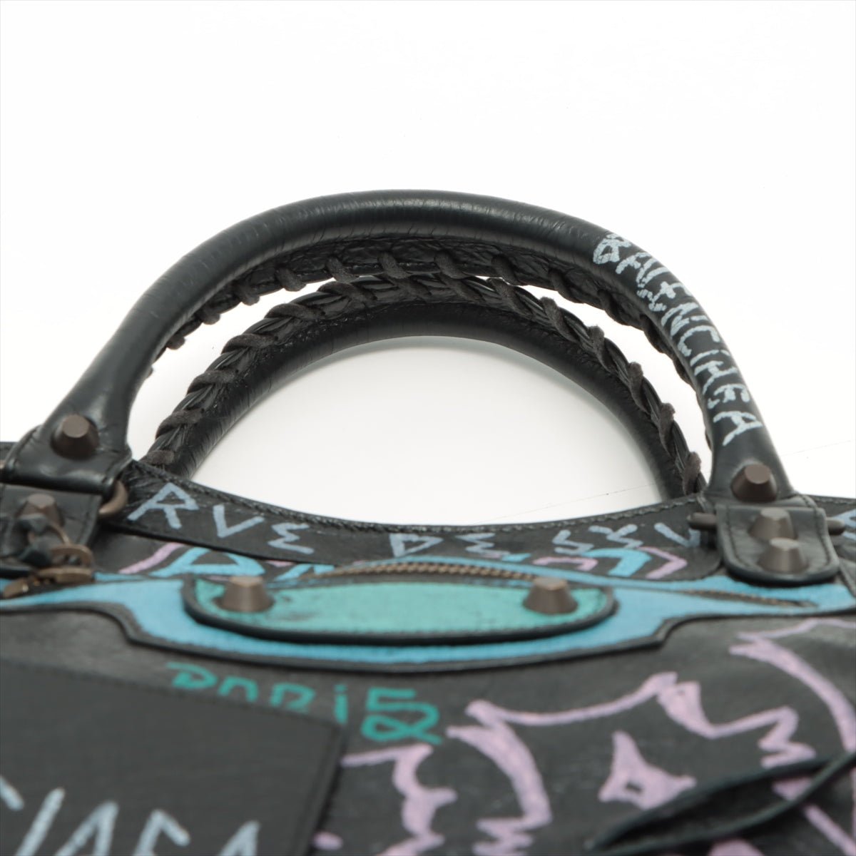 City Graffiti Leather 2way Black