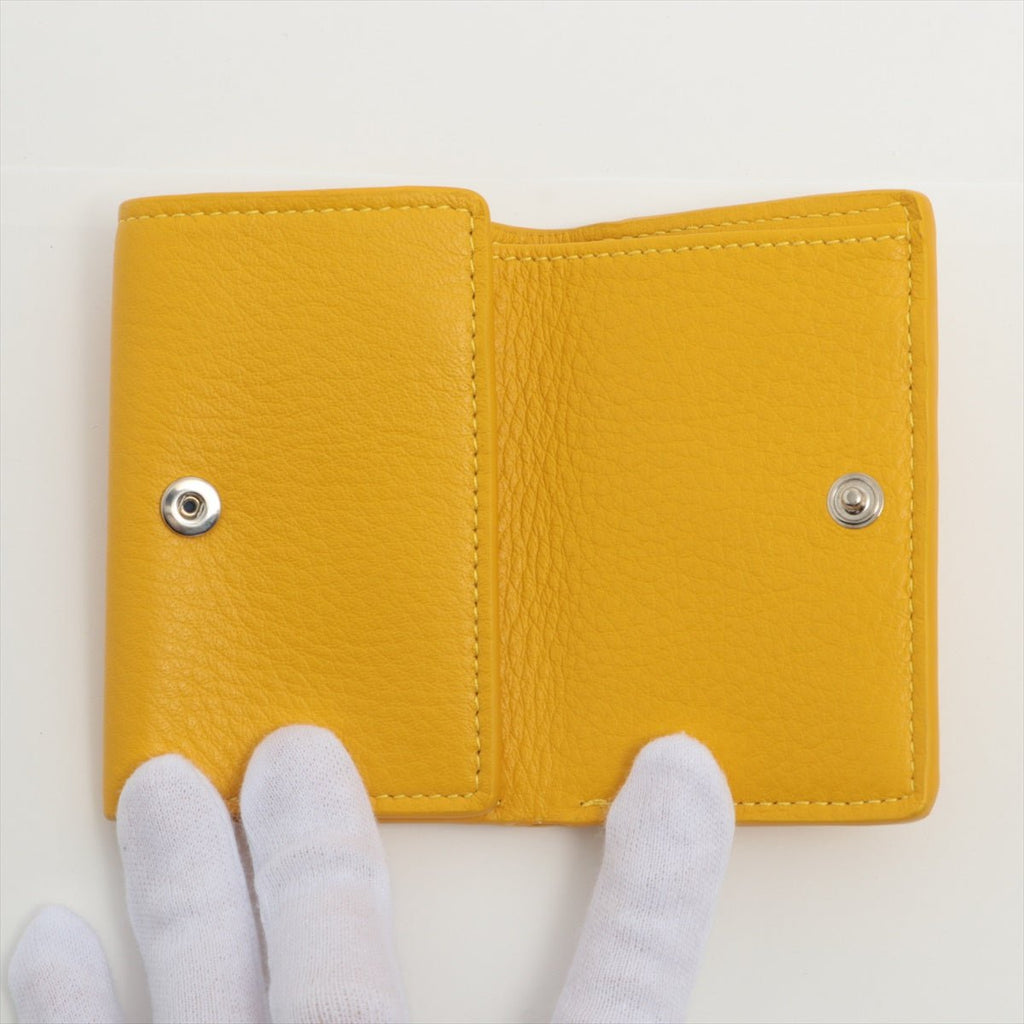 Papier Mini Wallet in Yellow Leather