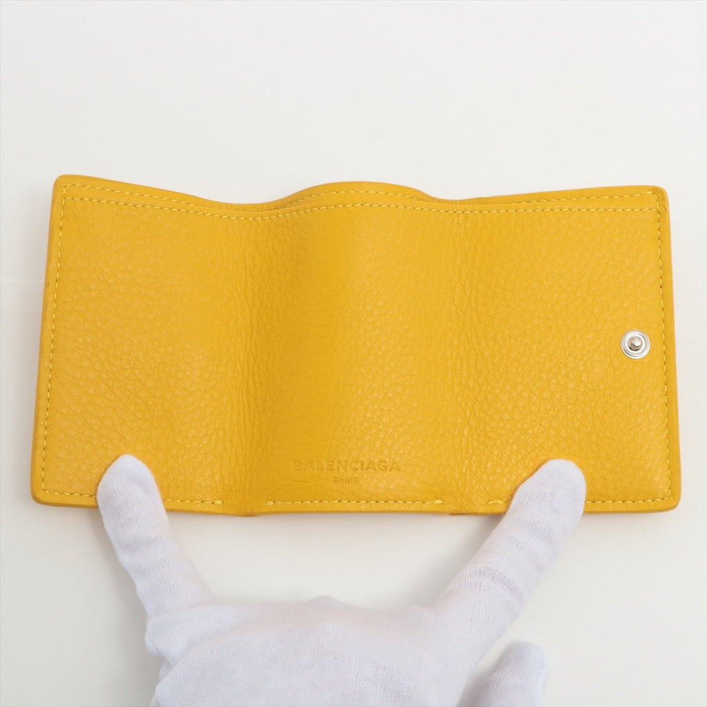 Papier Mini Wallet in Yellow Leather