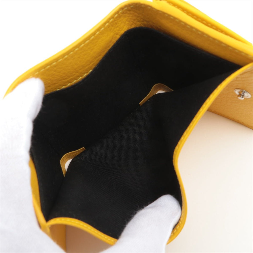 Papier Mini Wallet in Yellow Leather