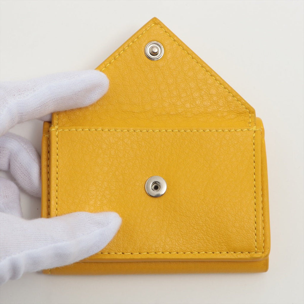 Papier Mini Wallet in Yellow Leather