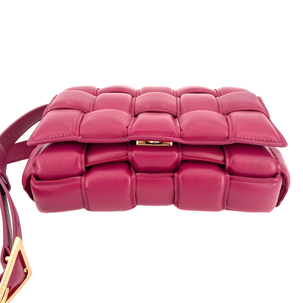 Padded Cassette Leather Shoulder Violet Bag