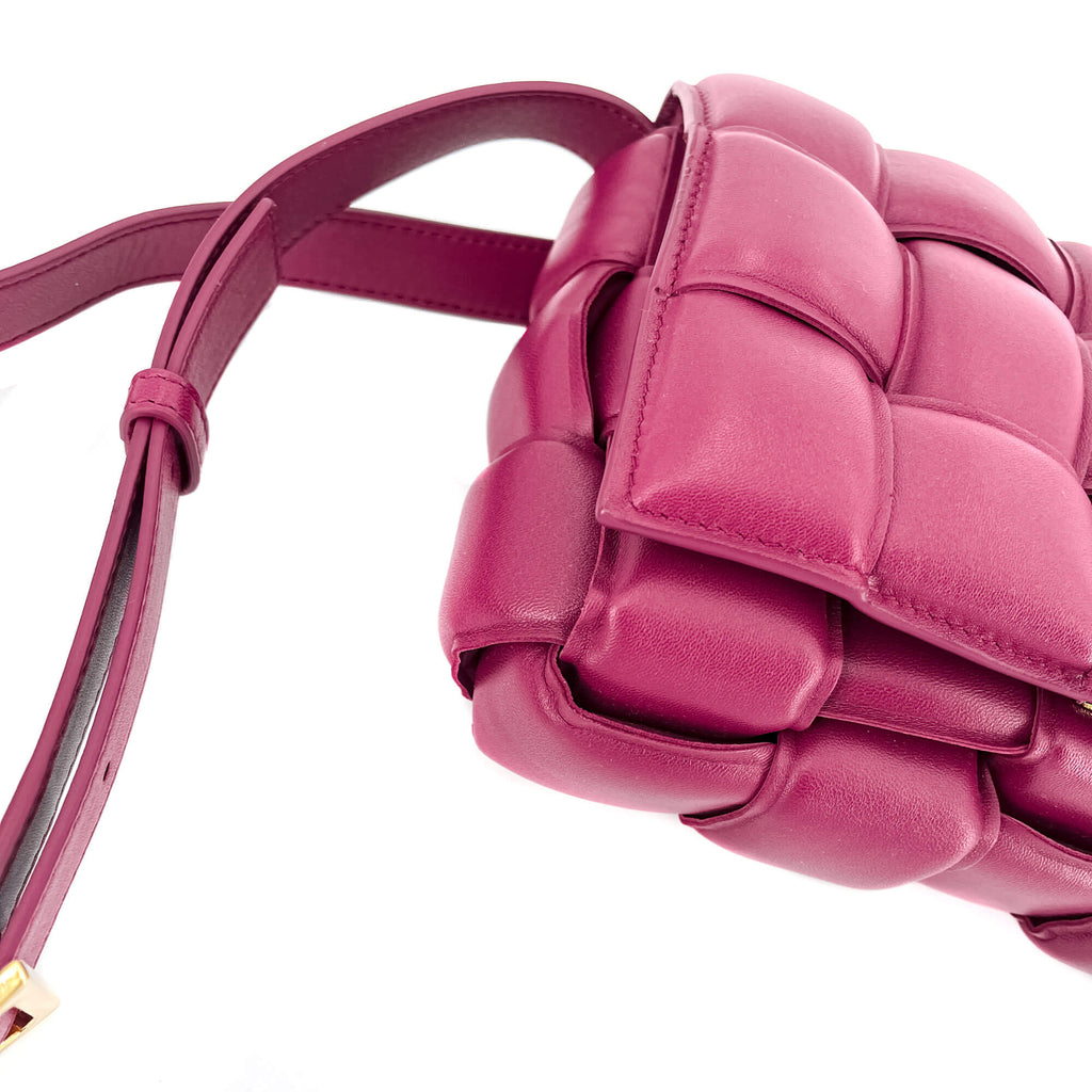 Padded Cassette Leather Shoulder Violet Bag