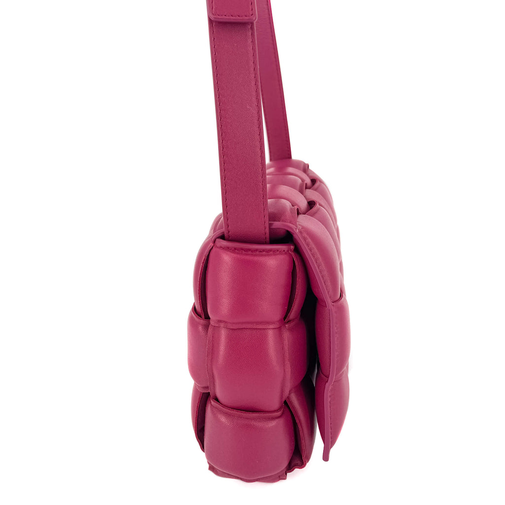 Padded Cassette Leather Shoulder Violet Bag