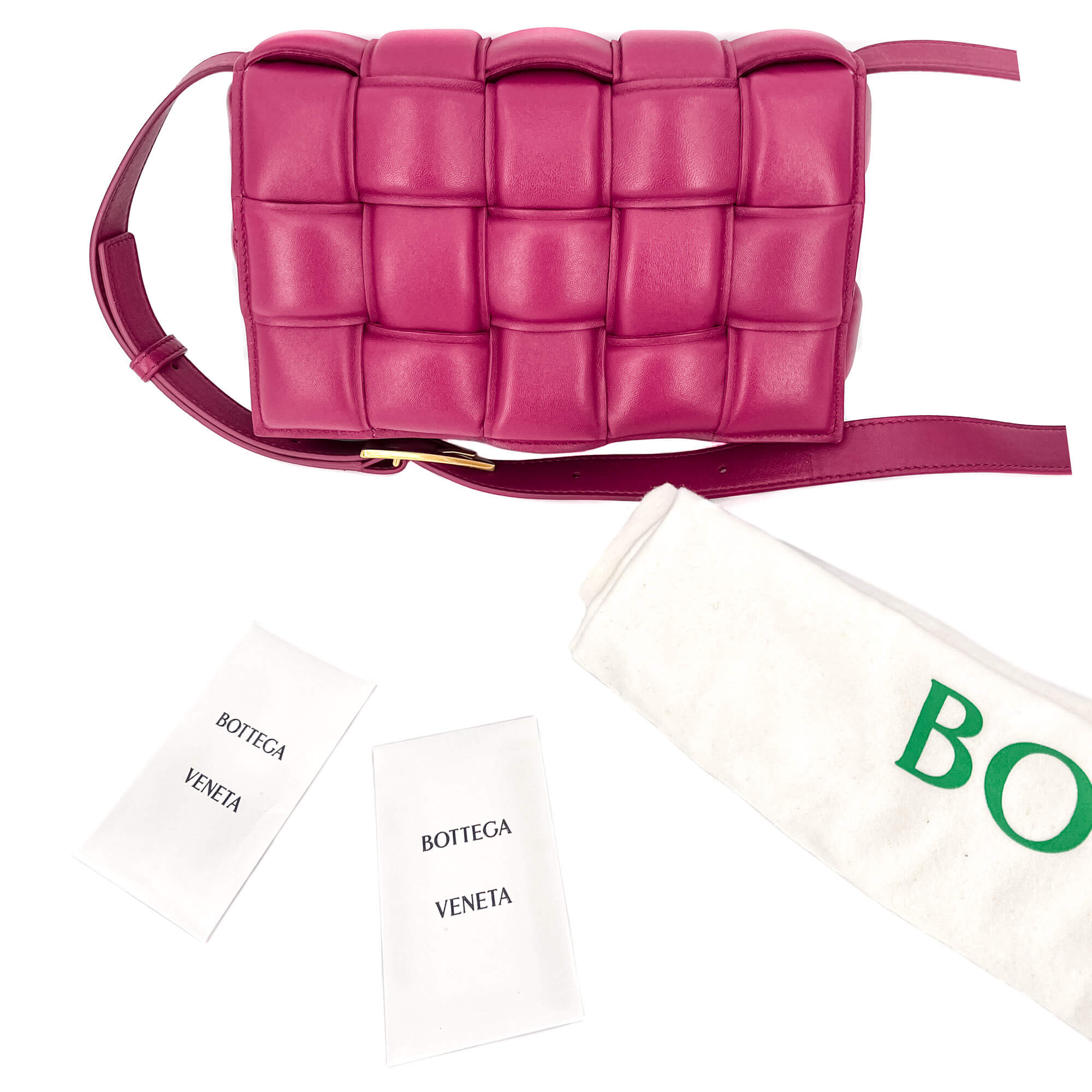 Padded Cassette Leather Shoulder Violet Bag