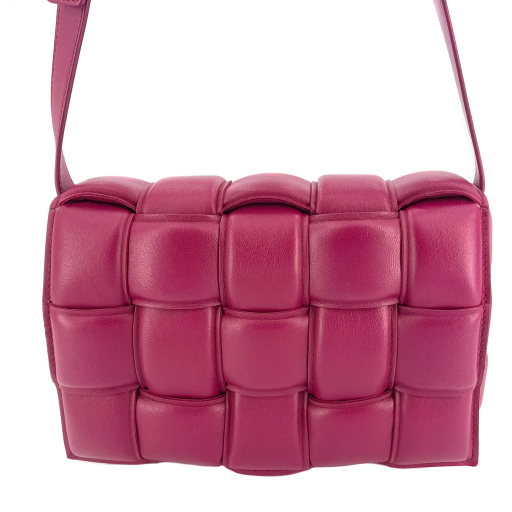Padded Cassette Leather Shoulder Violet Bag