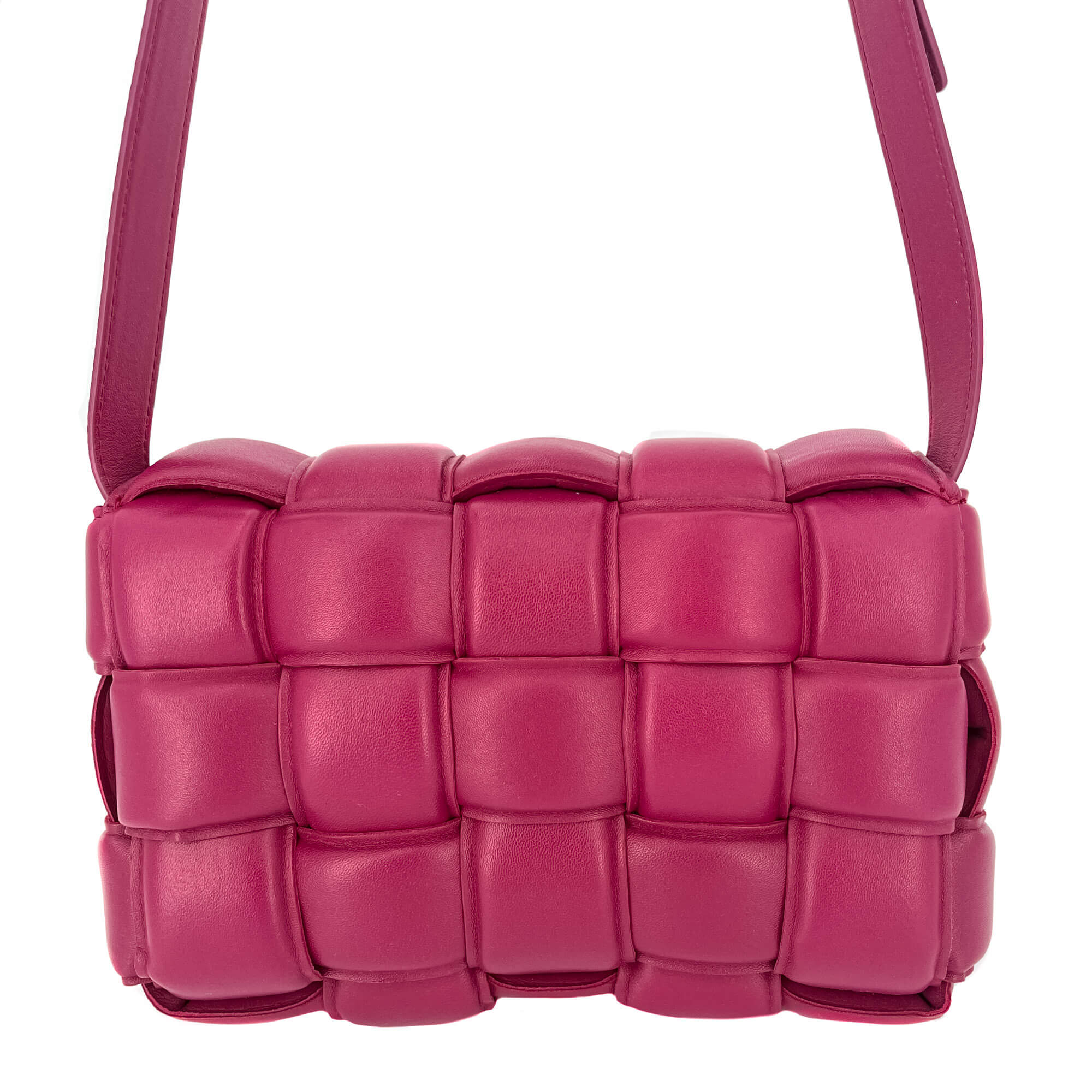 Padded Cassette Leather Shoulder Violet Bag