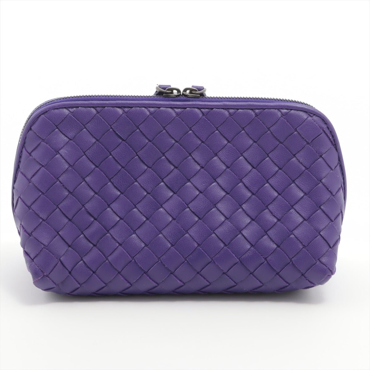 Pouch in Purple Intrecciato Leather