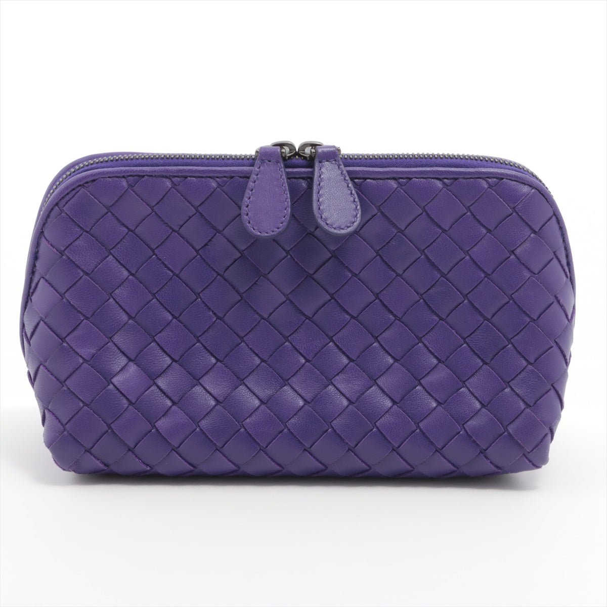 Pouch in Purple Intrecciato Leather