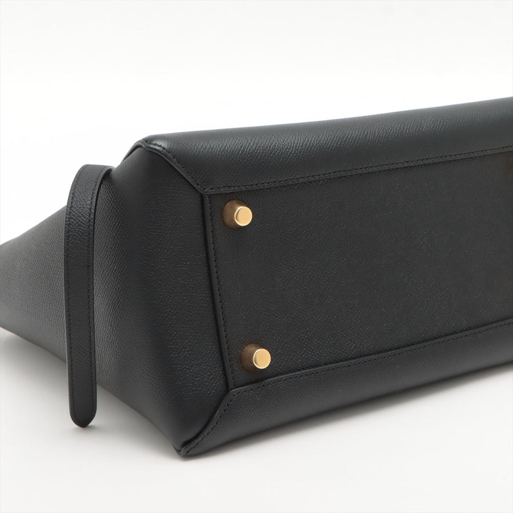 Belt Bag Mini Grained Leather Black Bag
