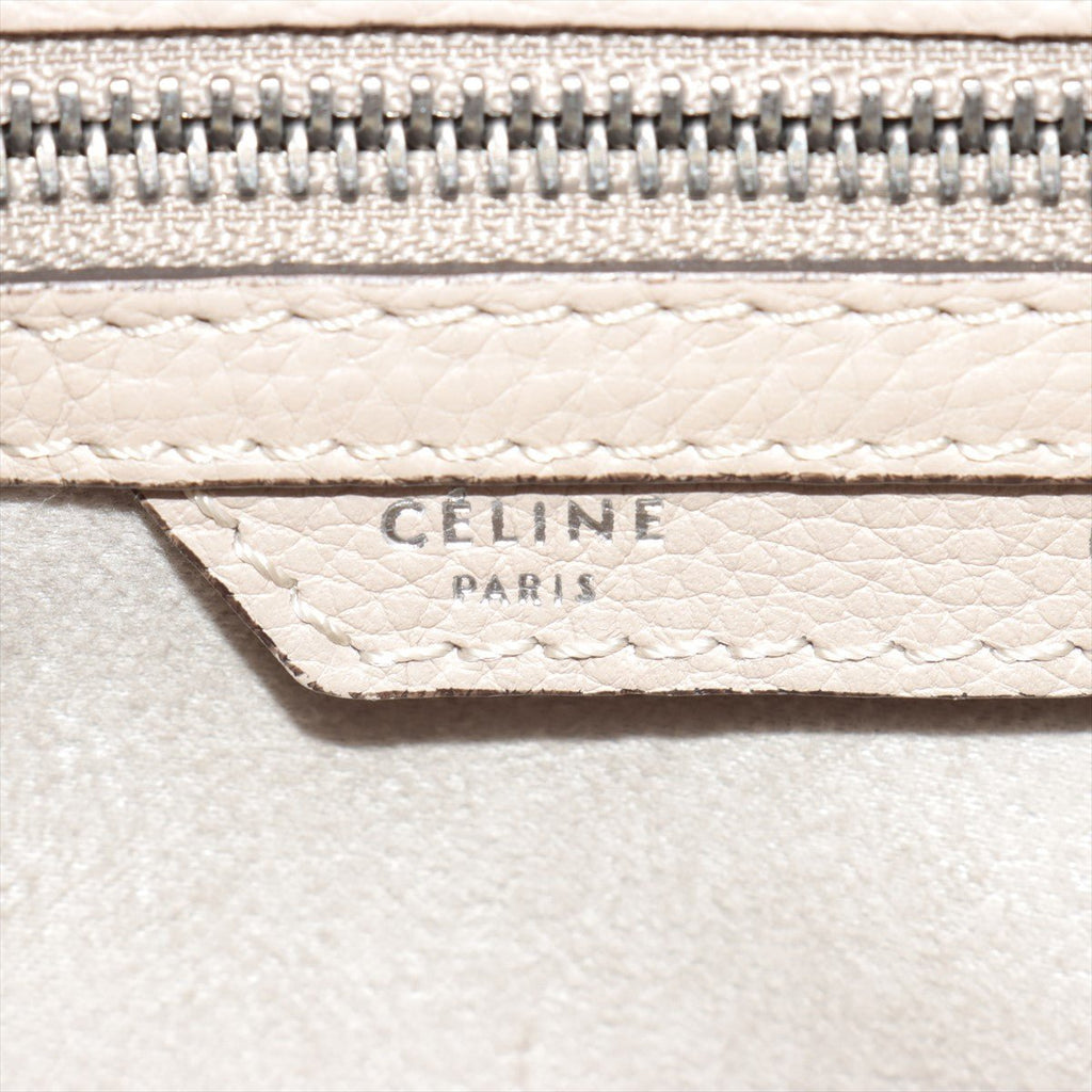 Luggage Micro Shopper Drummed Leather Beige