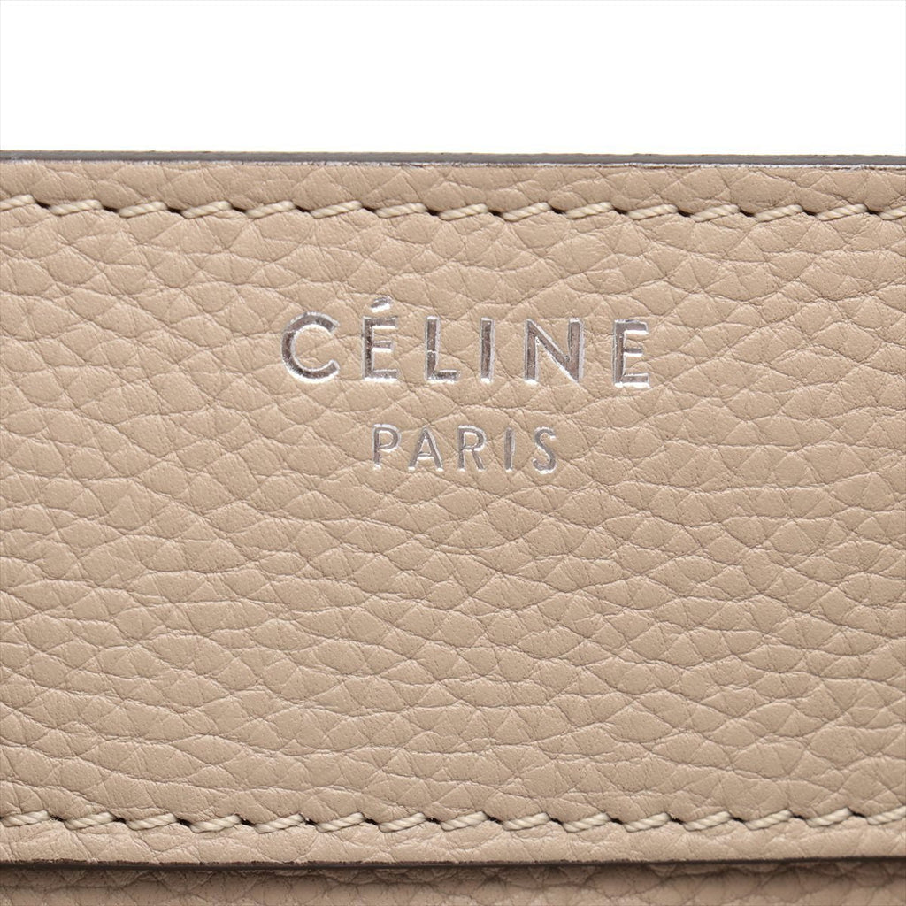 Luggage Micro Shopper Drummed Leather Beige