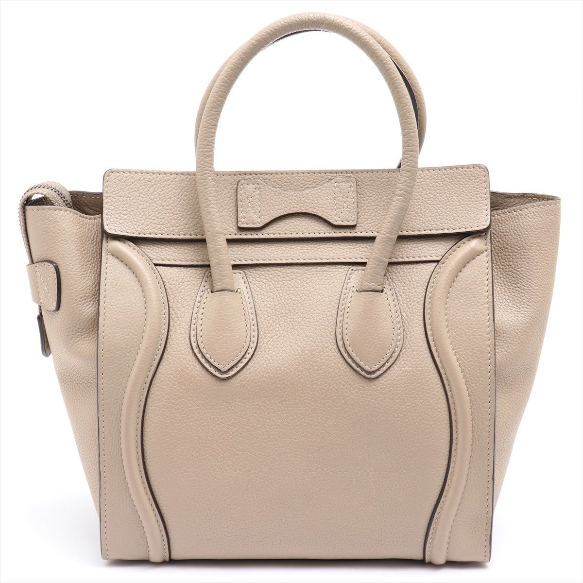 Luggage Micro Shopper Drummed Leather Beige