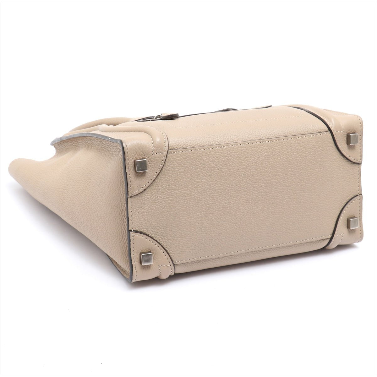 Luggage Micro Shopper Drummed Leather Beige
