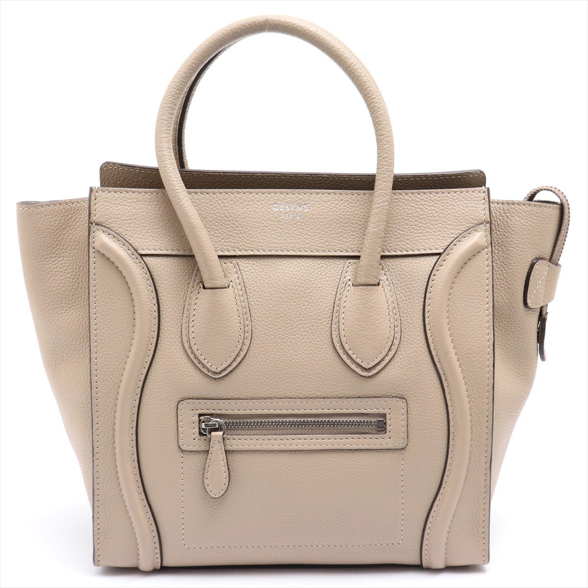 Luggage Micro Shopper Drummed Leather Beige