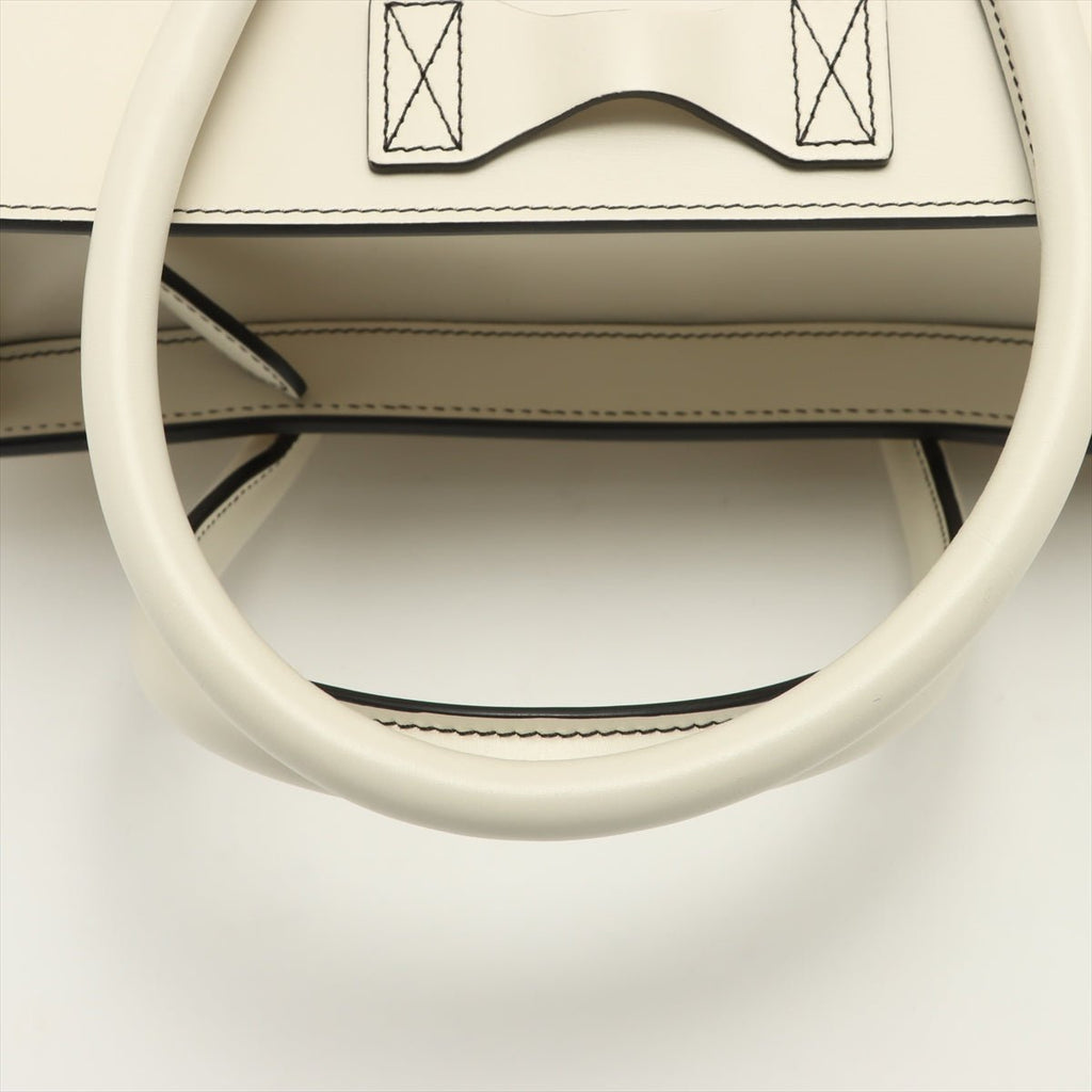 Luggage Micro Shopper Leather White