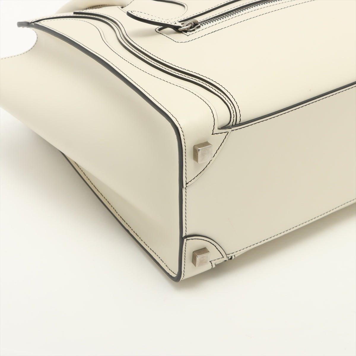 Luggage Micro Shopper Leather White