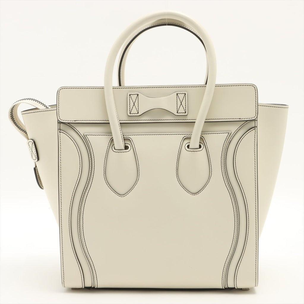 Luggage Micro Shopper Leather White