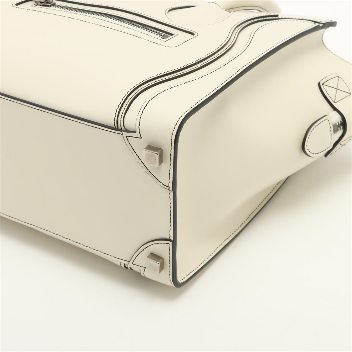 Luggage Micro Shopper Leather White