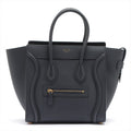 Luggage Micro Shopper Navy Blue Leather