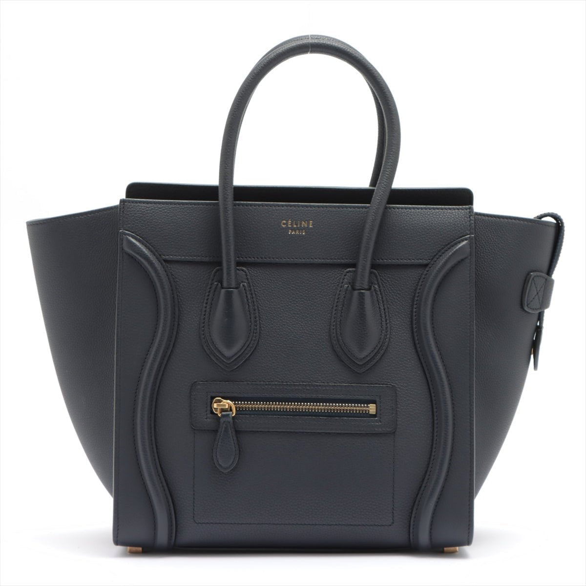 Luggage Micro Shopper Navy Blue Leather