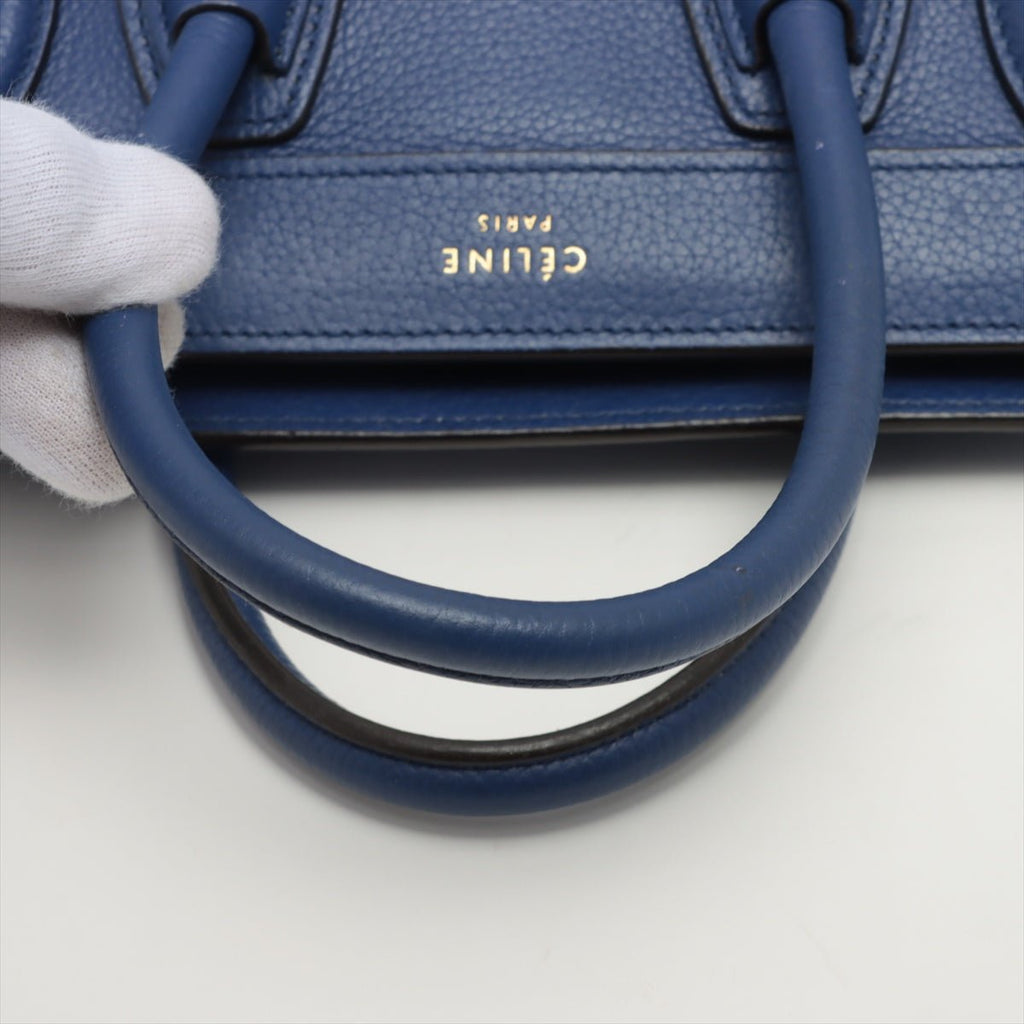 Luggage Nano Shopper Leather Blue
