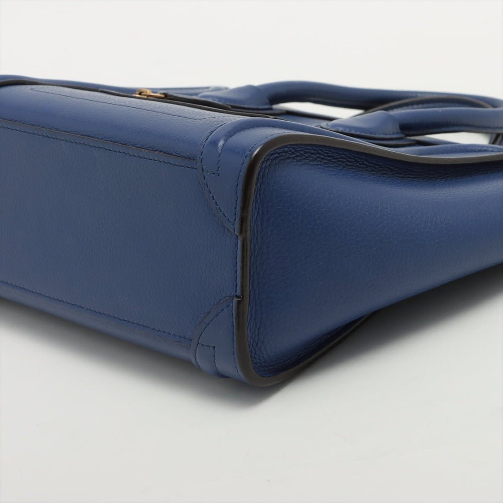 Luggage Nano Shopper Leather Blue