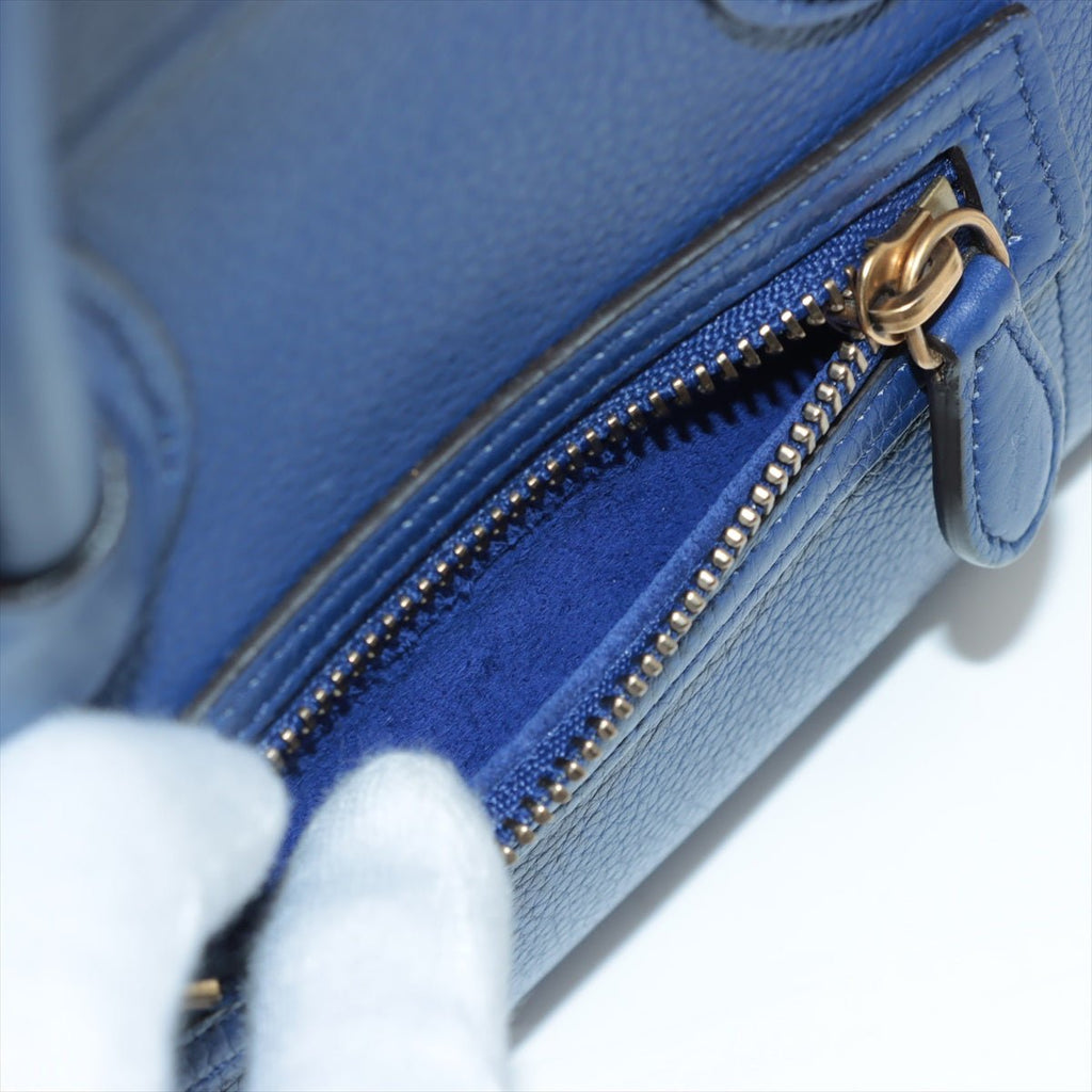 Luggage Nano Shopper Leather Blue