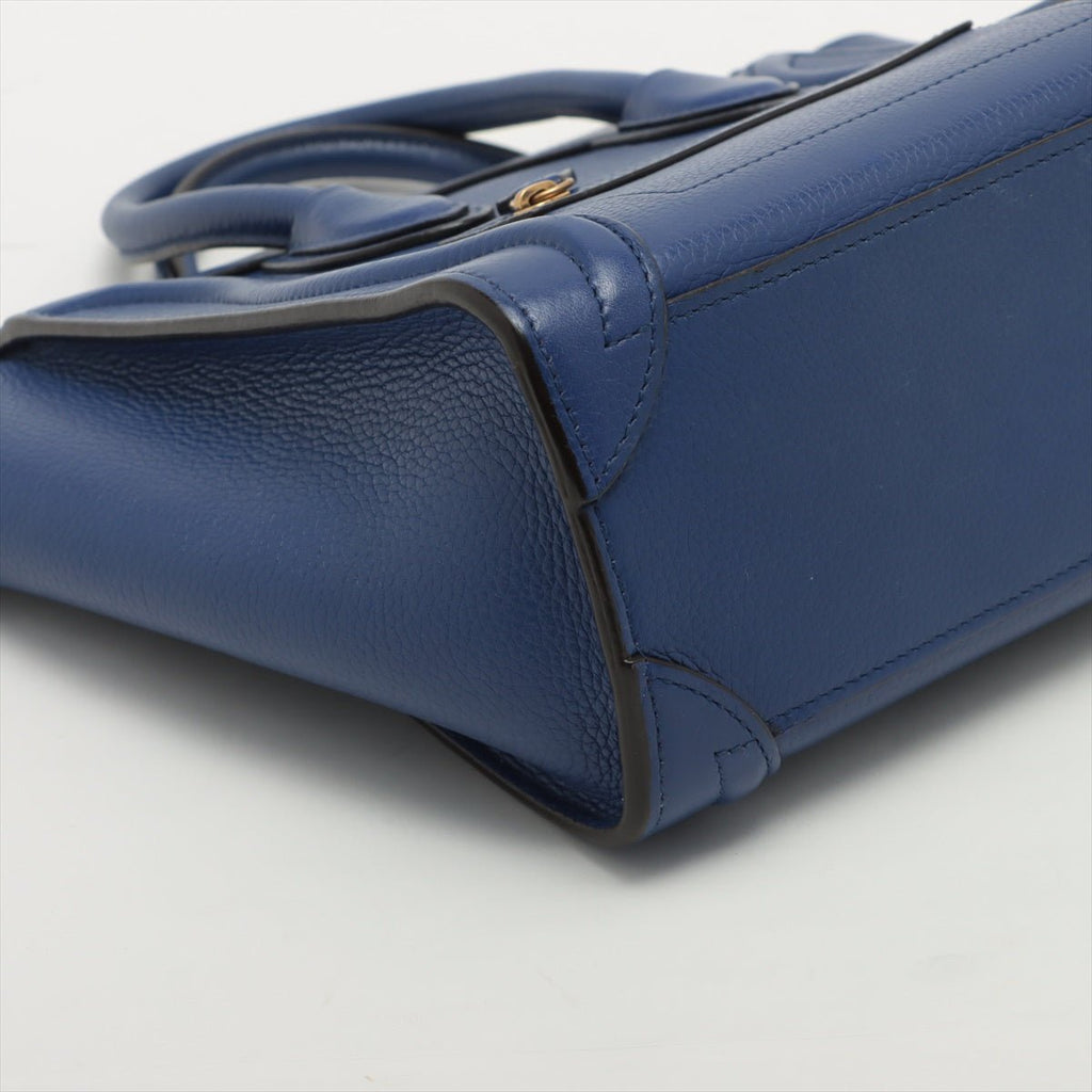Luggage Nano Shopper Leather Blue