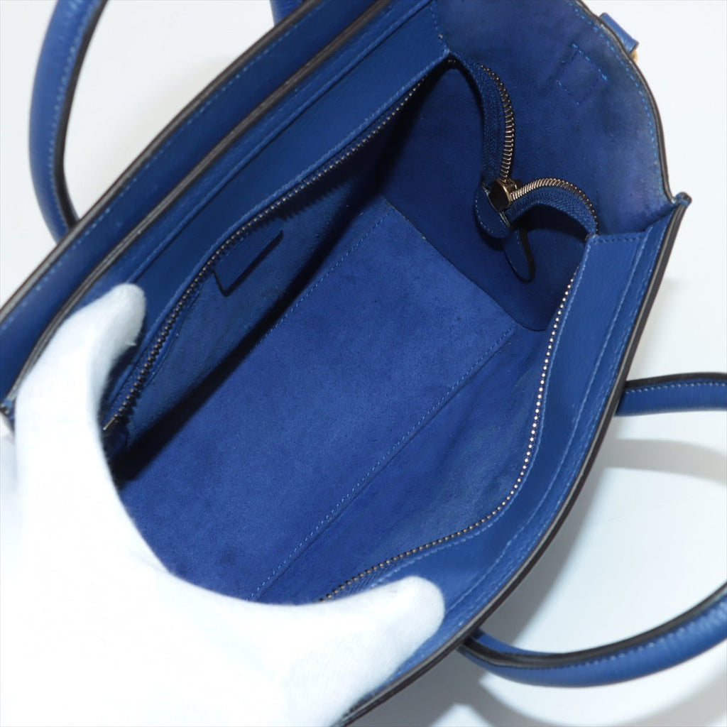 Luggage Nano Shopper Leather Blue