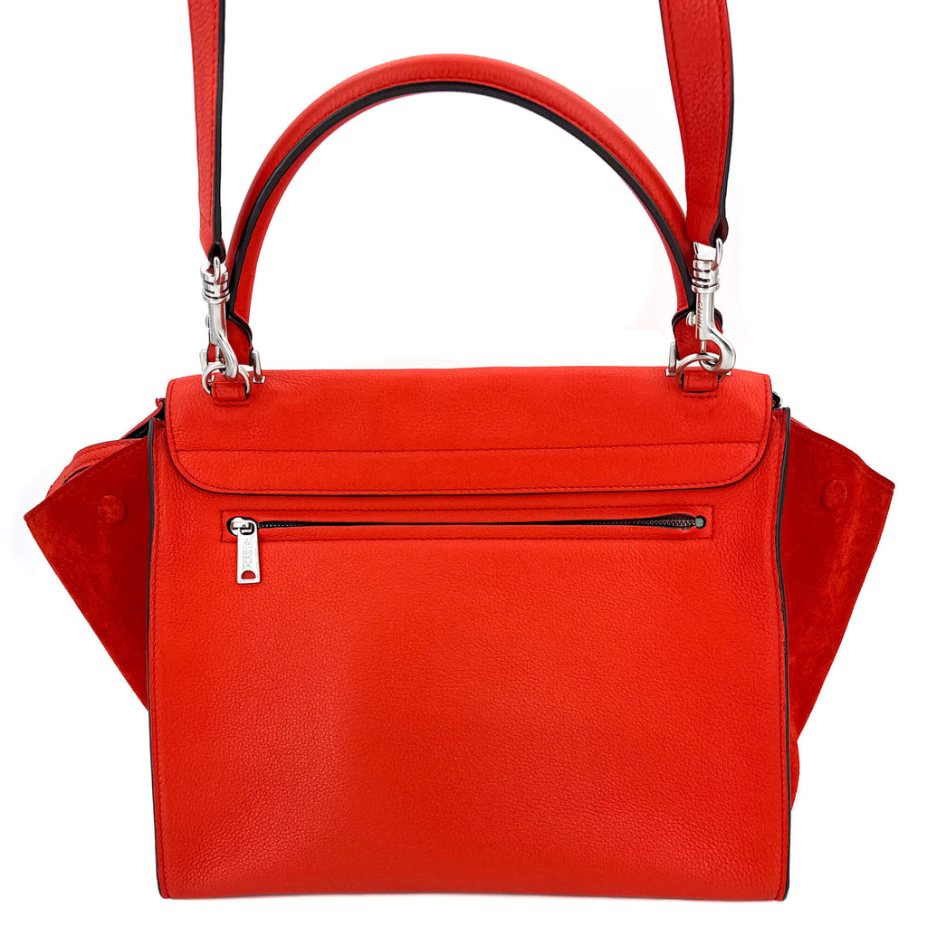 Trapeze Medium Leather Red Bag