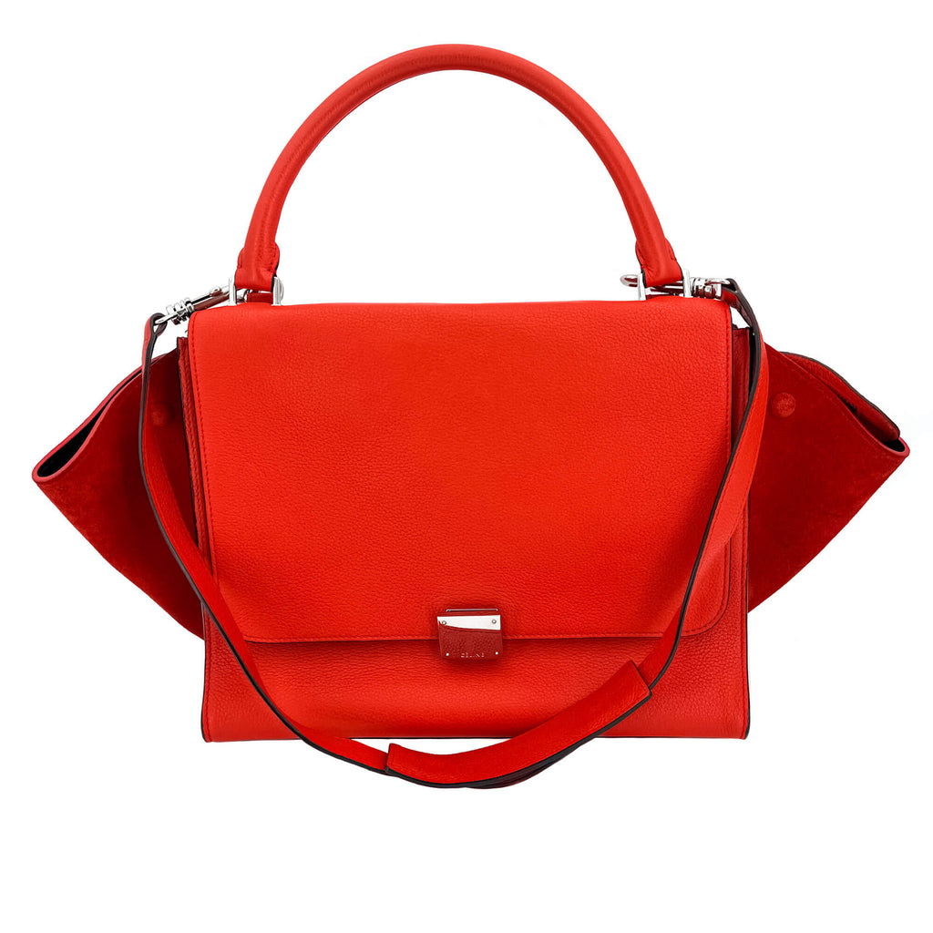 Trapeze Medium Leather Red Bag
