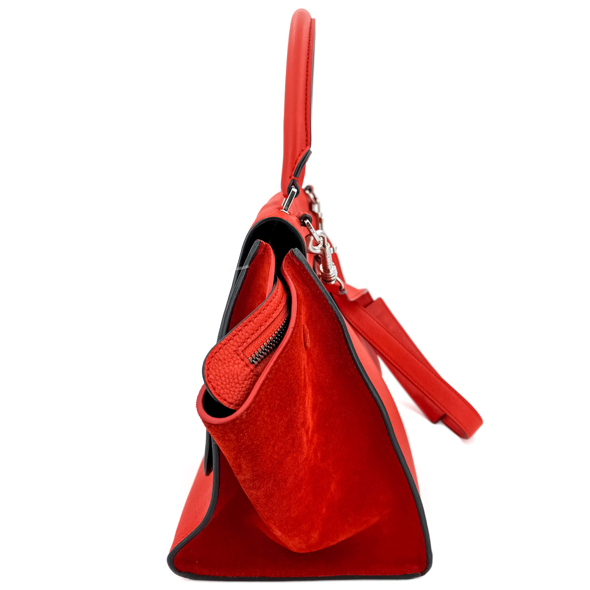 Trapeze Medium Leather Red Bag