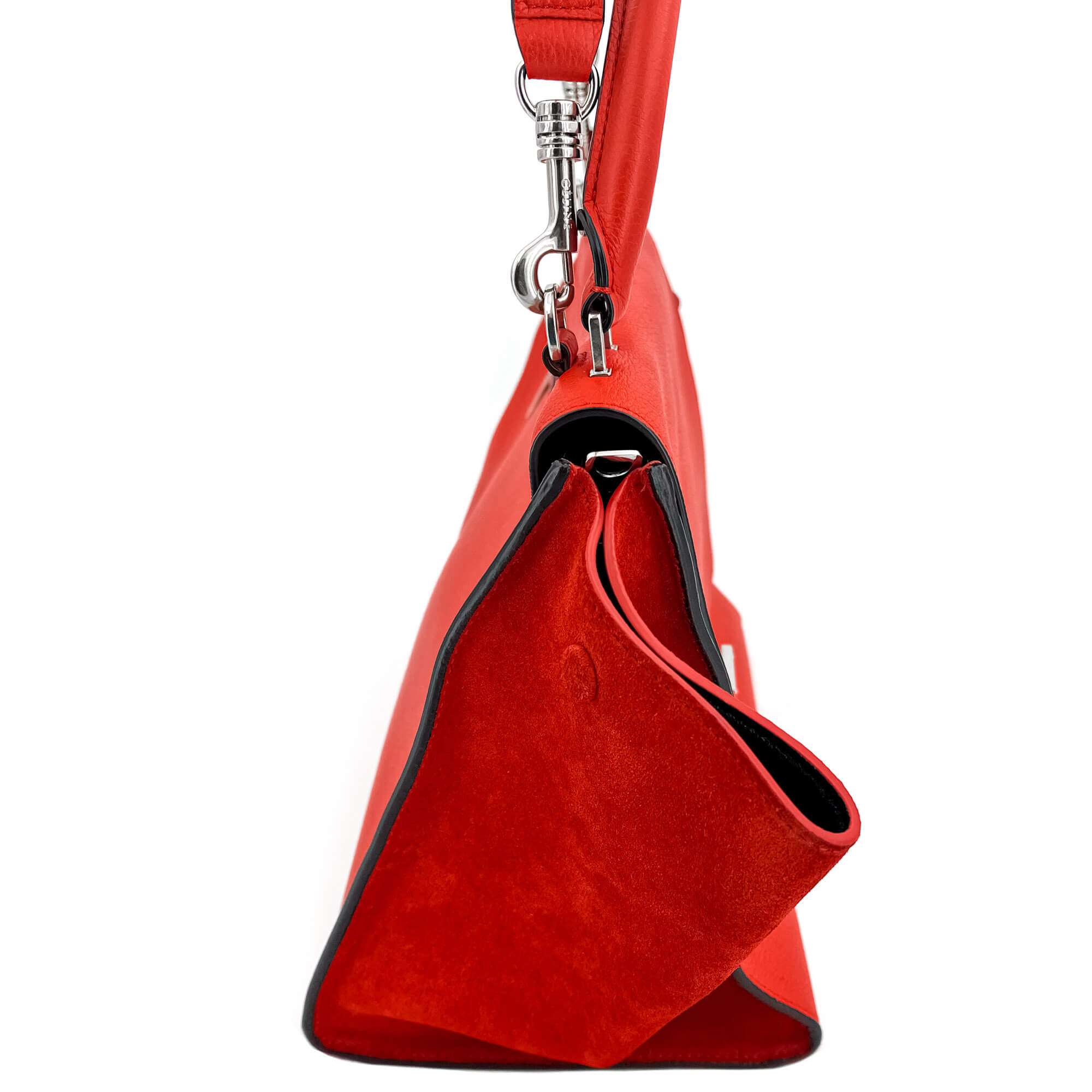 Trapeze Medium Leather Red Bag