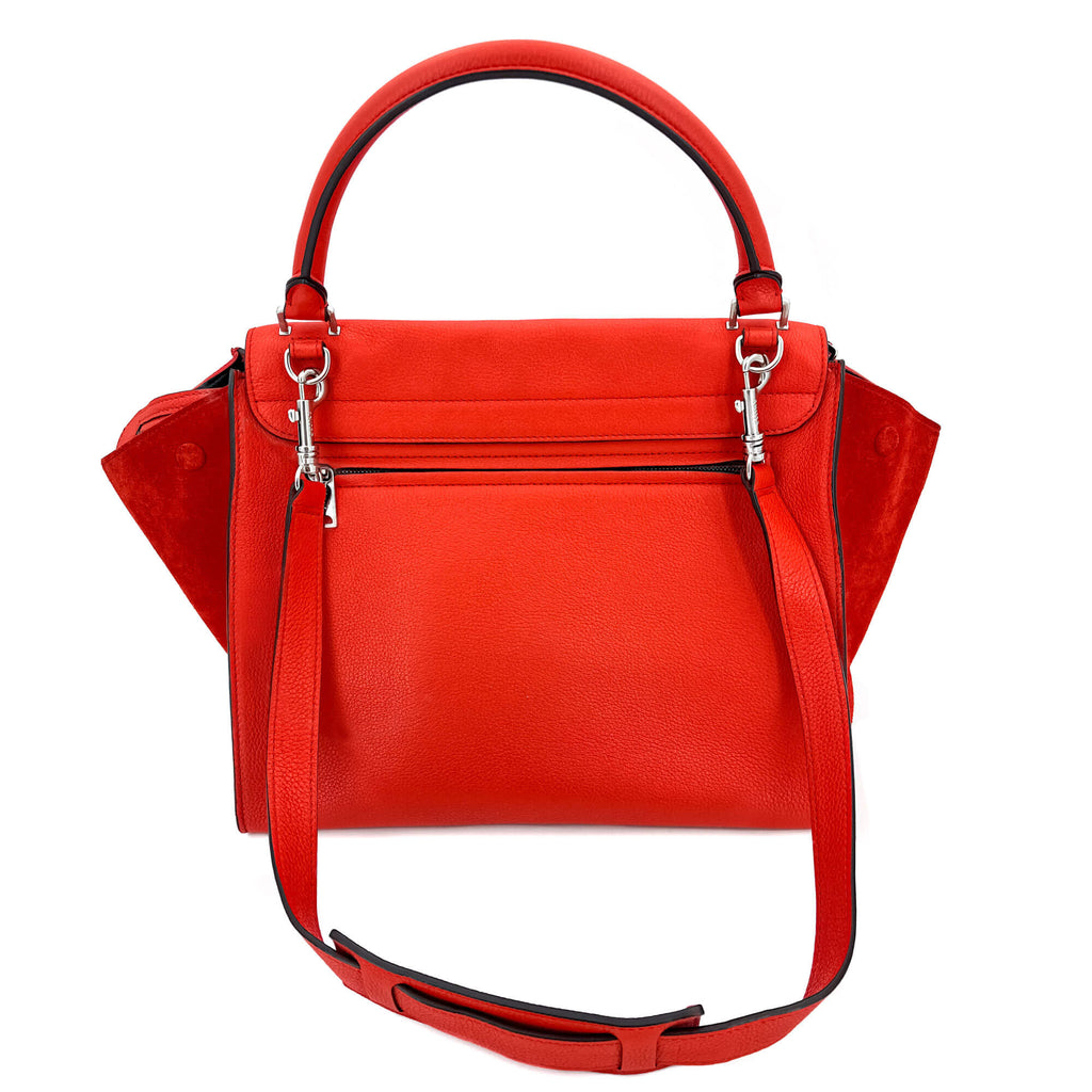 Trapeze Medium Leather Red Bag