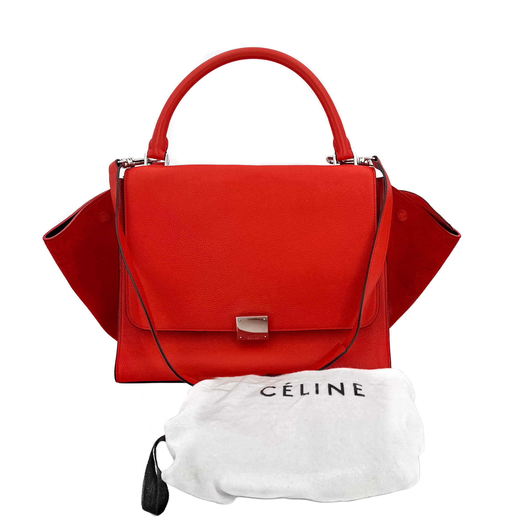 Trapeze Medium Leather Red Bag