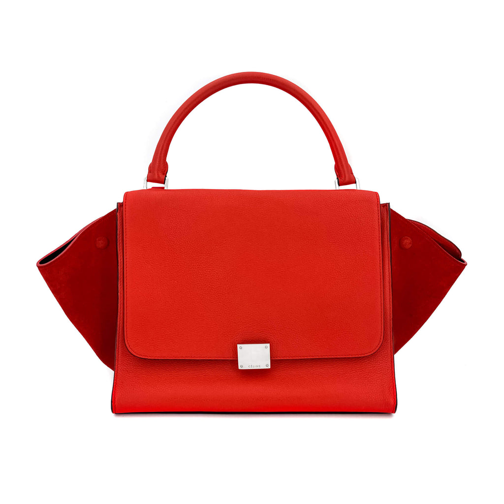 Trapeze Medium Leather Red Bag