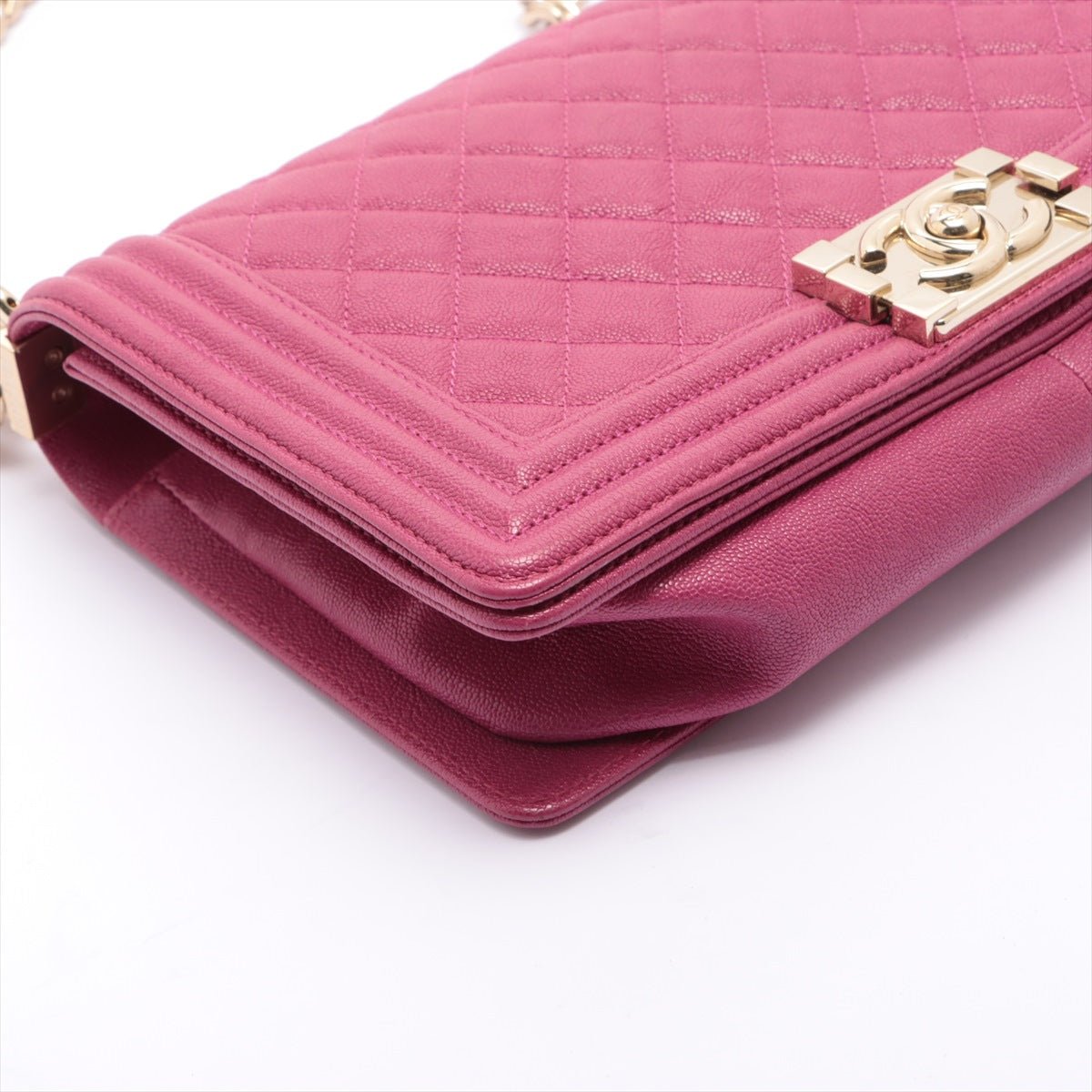 Boy Caviarskin Chain Pink Gold Metal