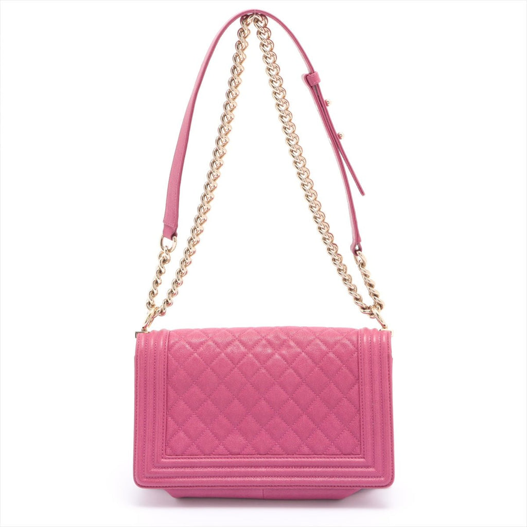 Boy Caviarskin Chain Pink Gold Metal