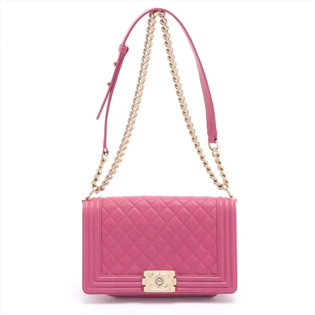Boy Caviarskin Chain Pink Gold Metal