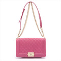 Boy Caviarskin Chain Pink Gold Metal